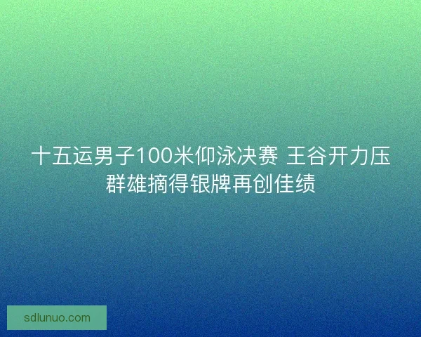 十五运男子100米仰泳决赛 王谷开力压群雄摘得银牌再创佳绩